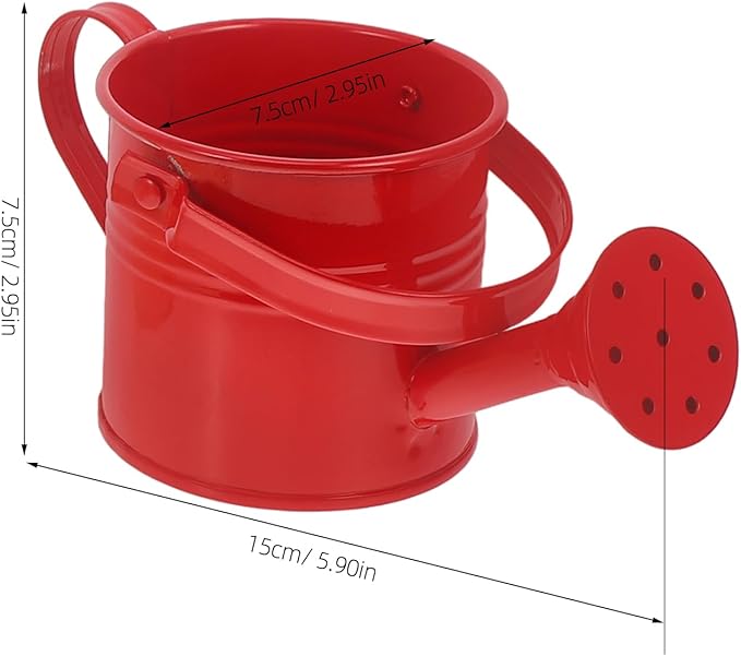 Yardwe 6pcs Kids Metal Watering can, Mini Iron Watering Pot for Indoor and Outdoor Plants, Colorful Garden Watering Cans with Long Spout and Ergonomic Handle, 5.90x2.95x2.95 inch