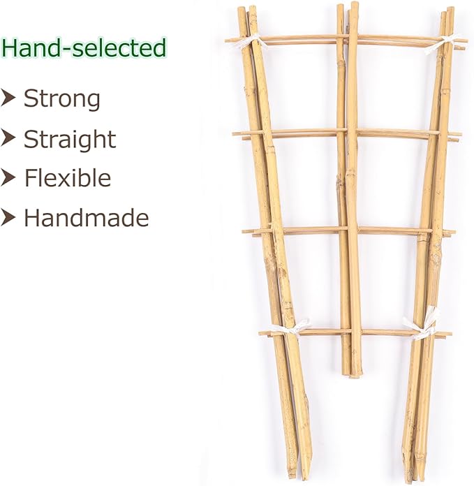 Trellis for Climbing Plants Indoor Outdoor, Natural Bamboo Trellis 24 Inch, 3 Pack Garden Trellis for Potted Plants, Ivy, Monstera, Houseplants