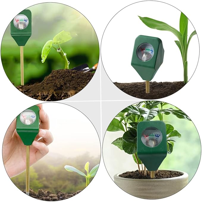 Mikikit 2pcs Mini Soil Moisture Practical Humidity Tester for Gardening Soil Ph and Light Testing No Battery Required Lightweight Single Probe Design for Accurate Readings