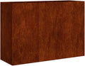vidaXL Weathering Steel Planter Box with Open Bottom - 47.2"x15.7"x31.5" Rectangular Plant Pot Stand for Garden/Patio/Balcony