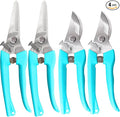 Garden Scissor for Plant, 4 Pcs Floral Scissors, Tip Pruning Shears Bulk for Cutting Flowers, Bonsai, Fruits and Trimming Plants(Blue)