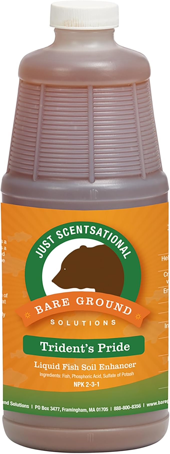 Just Scentsational Bare Ground Solutions TP-1Q Trident's Pride Organic Liquid Fish Hydroponic Soil Fertilizer, 32 oz (1 Quart)
