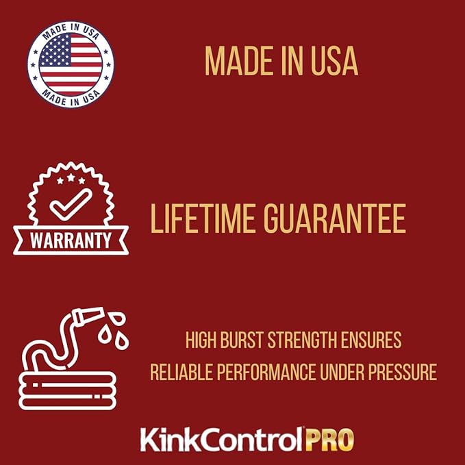 Kink Control Pro Garden Hose, Water Hosewith Superior UV Resistance, Ergonomic Grip, High Burst Strength, Triple Frame Technology for Kink Resistance, 25 Ft