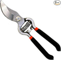 Garden Guru Indestructible Titanium Garden Clippers - Professional Bypass Hand Pruner Pruning Shear with Comfort Grip Handles for Gardening, Trimming, and Yard Work - Hardened Steel & Titanium Blade