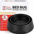 Bed Bug Interceptor Traps – Black 8-Pack Passive Monitor & Detection Trap – Universal Fit for Bed & Furniture Legs – Reusable Non-Climbable Wall Pest Control Protection (Black 8-Pack)