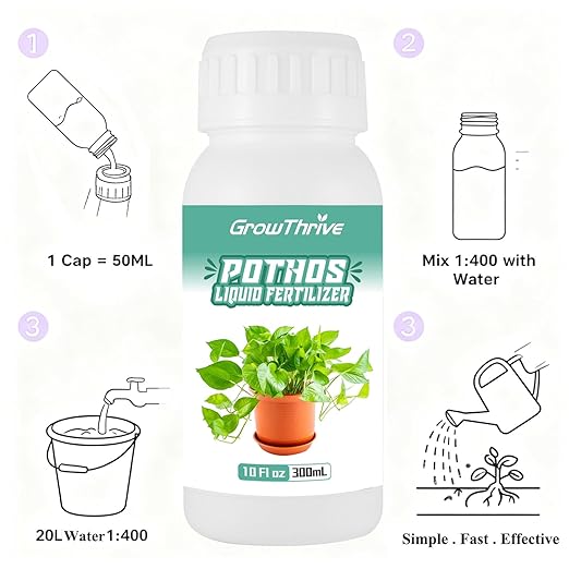 Professional Liquid Pothos Plant Fertilizer, Liquid Plant Food for Houseplants, Snake Plants, Peace Lilies, Flowers, Multi-Purpose Blend & Gardening Supplies 10oz(300ML)