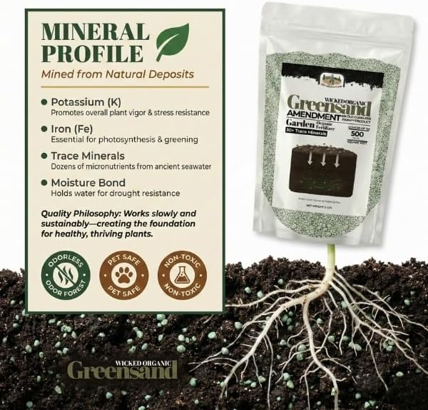 Old Cobblers Farm Greensand Fertilizer Soil - Lawns, Gardens, Trees, Shrubs, Container Plants - Organic, Sustainable Soil Improvement (5 lbs | 10 lbs | 15 lbs | 20 lbs) (20lbs)