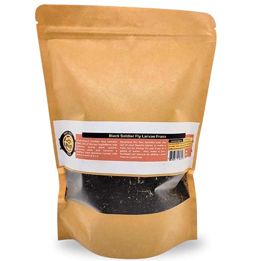 SCOTTY'S BUGS BSFL Insect Frass Organic Fertilizer, All-Purpose Plant Food for Houseplants, Gardens, Indoor Plants, Lawns, Vegetables, NPK 3-1-2, 8oz Pack