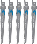 EZARC Wood Pruning Reciprocating Saw Blade, 6-Inch Recip Saw Blades R644GS 6TPI (5-Pack)