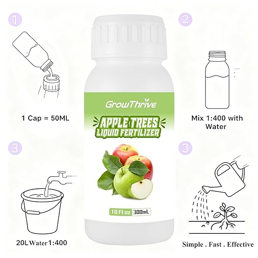10oz Apple Fruit Tree Fertilizer, Nutrient-Rich Liquid Plant Food for All Fruit Trees, Organic Fertilizer Promotes Strong Branches, Healthy Foliage, and Juicy Apples