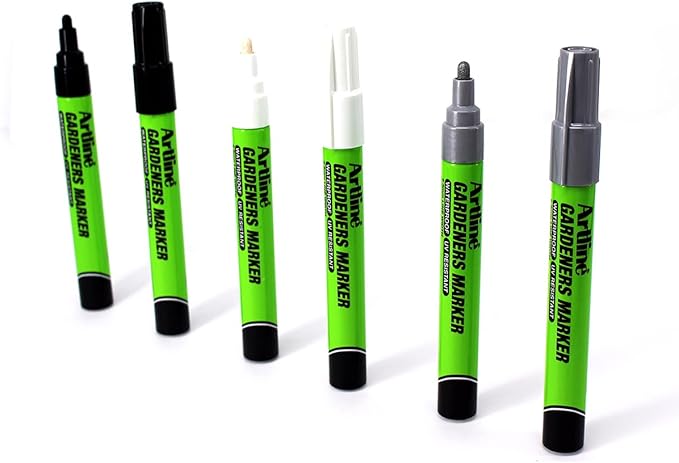Artline Gardeners Markers | Professional Series | For Use On Plants, Labels, and More | UV Resistant | Waterproof | EKPR-GDM | 2.3mm Bullet Tip | Pack of 12 | White