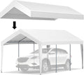 VEVOR Carport Replacement Canopy Cover, 10 x 20 ft, Ripstop Triple-Layer PE Fabric Garage Top Tarp Shelter Cover, UV Resistant Waterproof Car Cover Tent for Carports (Frame is not Included), White
