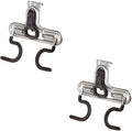 Rubbermaid Fasttrack Wall Double S Hook 2 Handle Garage Storage Organizer Rack for Hand Tools (2 Pack)