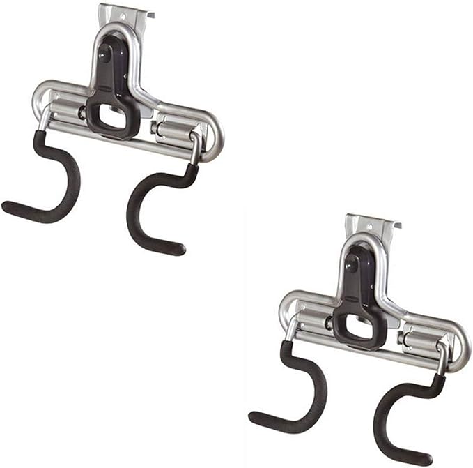 Rubbermaid Fasttrack Wall Double S Hook 2 Handle Garage Storage Organizer Rack for Hand Tools (2 Pack)