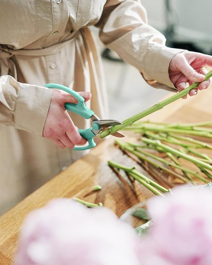 Flower Scissors - 12 Pcs Stainless Steel Flower Shears, Garden Plant Floral Shears for Fresh Flowers Stems (Blue, Green, Pink, Violet)