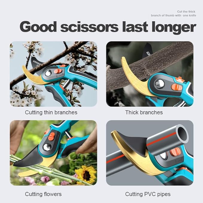 Professional Pruning Shears for Gardening Heavy Duty Hand Pruners Sharp Bypass Garden Clippers Plant Scissors for Tree Trimming Flowers and Shrubs
