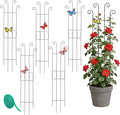 32.6inch Plant Trellis for Climbing Plants Indoors & Outdoor, Garden Trellis for Potted Plants, Rust-Proof Metal Sturdy Yet Gentle Climbing Stakes Support for Ivy Pothos Hoya Monstera (6pcs)