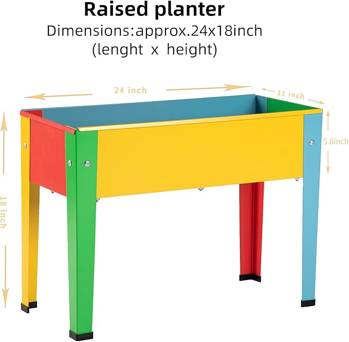 Metal Raised Garden Bed,Raised Planter Box with Legs,Herbs and Vegetables Planter Suitable for Outdoor Patio Deck and Porch (Multi Color)