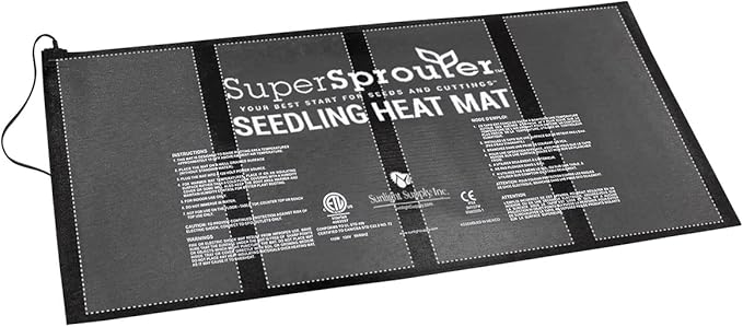 Super Sprouter 2 Tray Seedling Heat Mat - Warms Seedlings and Cuttings, Daisy Chain Up to Ten Mats