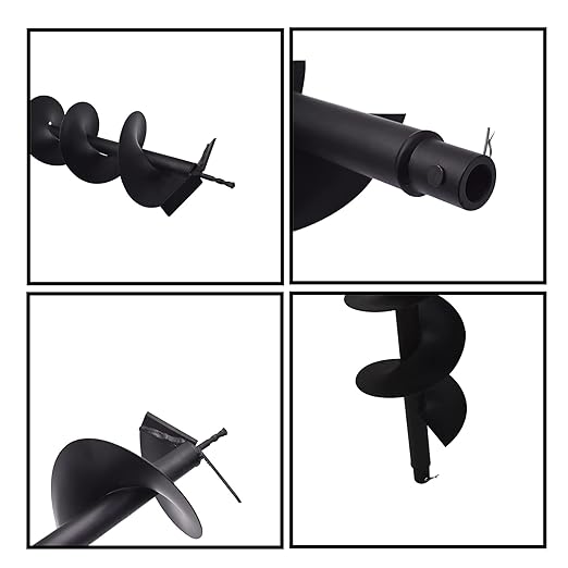 8 Inch Auger Bit Pneumatic Column Fence Digger Soil Drill Bit 8 Inch Ball Bed Digging Pile Hole Planting Tool for Inside Diameter 3/4 Inch Shaft Auger