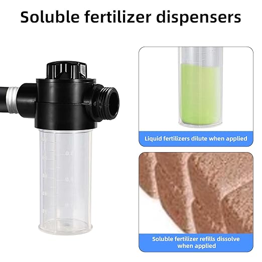 Fertilizer Injector Bottle, Premium 4oz Injector Bottle with Valve and Hose End Sprayer Adapter Practical Liquid Inline Fertilizer Sprayer Dispenser Accessories for Botanical Gardens