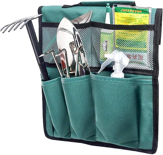 Gonetre Garden Tool Organizer Bag for Garden Kneeler, 600D Oxford Cloth Tool Bag Pouch Bag Multiple Storage Pockets Organizer for Outdoor Gardening Kneeling Stool 11.81 * 7.48 * 0.19 in