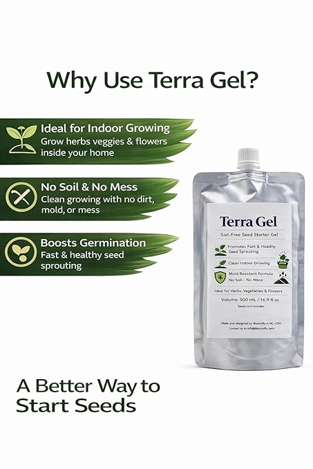 Terra Gel: The Soil-Free Seed Starting Gel. Tissue Culture Level Purity for Germination. A High-Tech Indoor Solution for Herbs, Vegetables & STEM.
