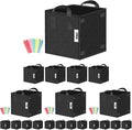iPower GLGROWBAGCUBIC3X5 20 Pack 3 Gallon Square Grow Bags Thick Fabric Planting Pots with Handles for Indoor and Outdoor Garden, Black
