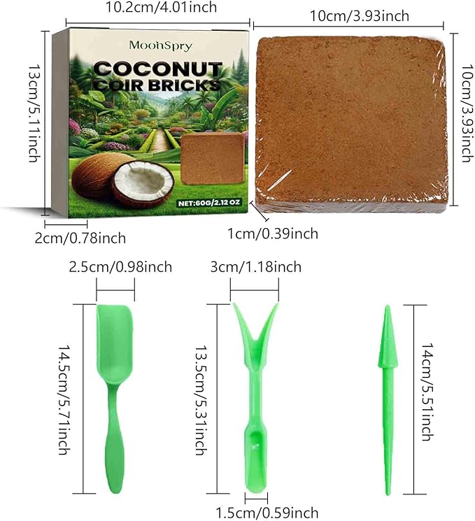 Coco Coir, Organic Coco Coir for Plants, Pressed Soil, Gardening Listed Coco Coir Bricks with Low Ec & Ph Balance - Compressed Coco Coir Bricks for Planting (Plant Coir Fiber Brick Set 4pcs)