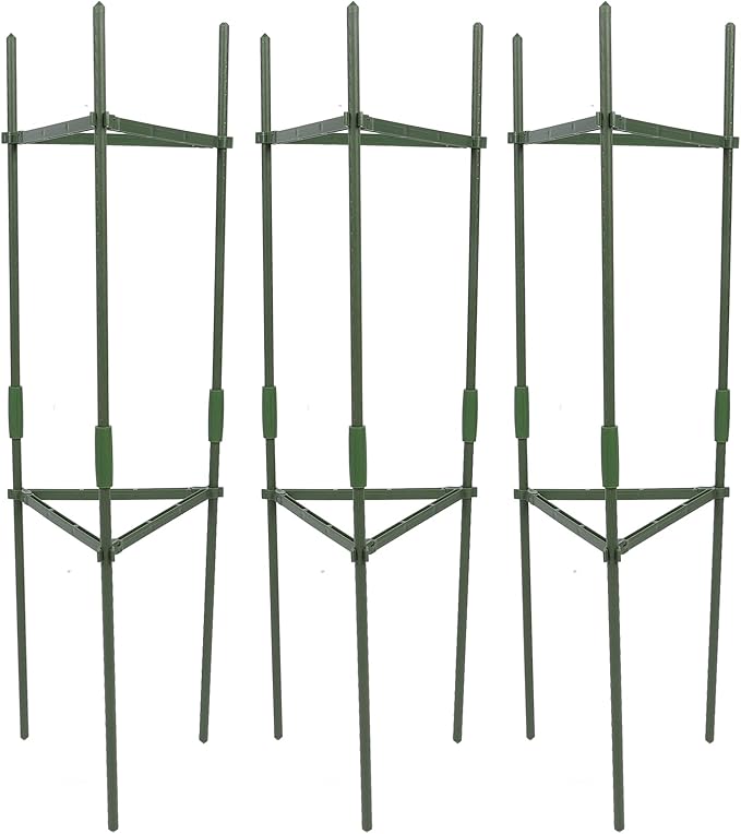 Pwshymi Tomato Cage Heavy Duty Sturdy Plant Support Stakes for Garden and Pots Indoor and Outdoor, Adjustable Design for Versatile Growing, 3Pcs Tomato Cage for Farmers and Home Gardeners (80cm)