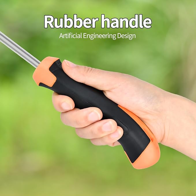Weed Puller Tool,Newly Upgraded Garden Weeder Stainless Steel Hand Weeder Tool,Multi-Purpose 5 Teeth Weed Remover Tool Weeding Tools for Gardening (Rubber Handle)