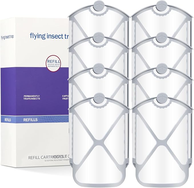Flying Insect Trap Refills & 8 Cartridges, Compatible with M364A Refill (8 Cartridges)
