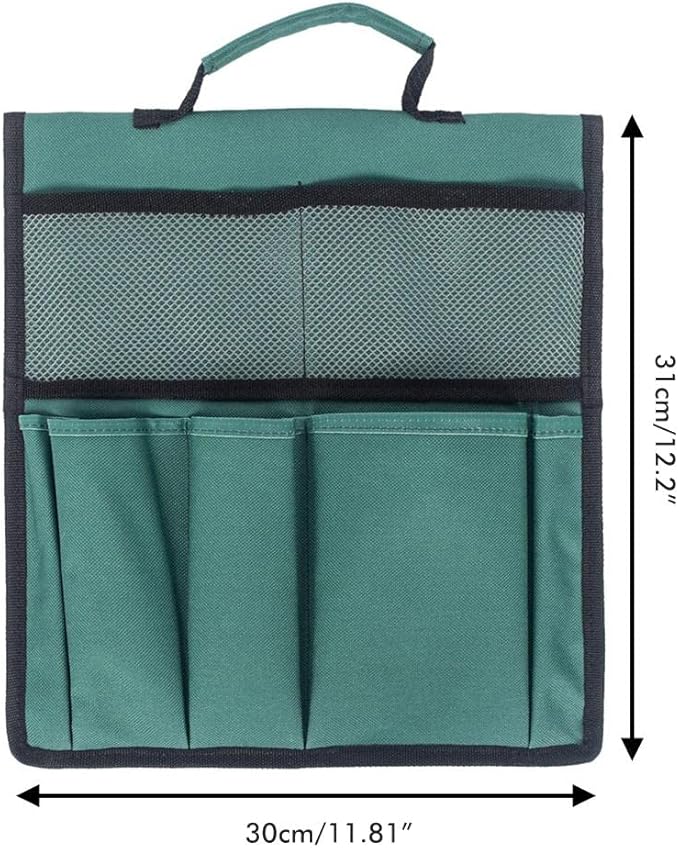 Gonetre Garden Tool Organizer Bag for Garden Kneeler, 600D Oxford Cloth Tool Bag Pouch Bag Multiple Storage Pockets Organizer for Outdoor Gardening Kneeling Stool 11.81 * 7.48 * 0.19 in