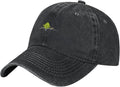 Black Seeds Sprouting Printed Washed Cowboy Baseball Cap for Adults - Stylish and Breathable Hat