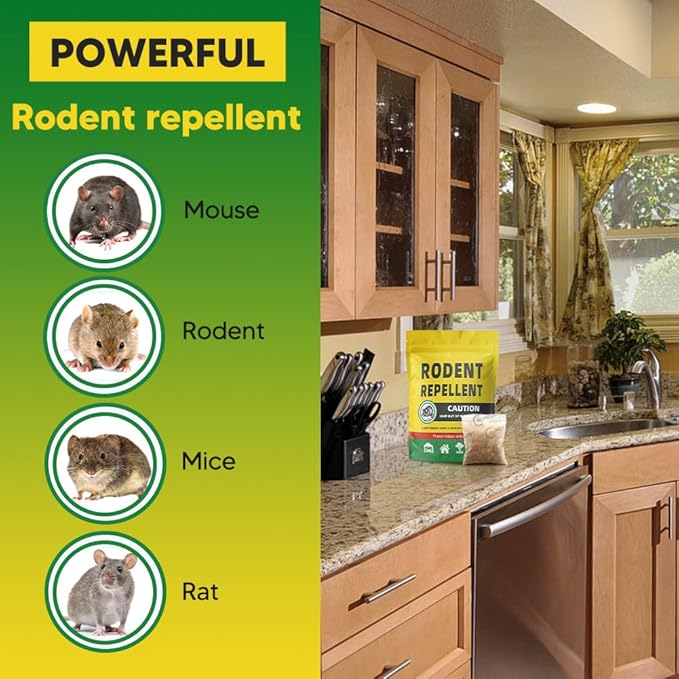 Rodent Repellent, Mouse Repellents, Rat Repellent, Natural Mice Repellent Indoor, Extra-Strength Peppermint Oil to Repel Mice and Rats, Keep Mice Away, Rat Deterrent,Powerfully&Effectively-12P