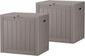32 Gallon Outdoor Storage Box, Resin Deck Boxes Outdoor Waterproof For Patio Furniture, Garden Tools, Pool Supplies, Lockable And UV Resistant (a Set of 2,Striped Gray)