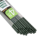 Mininfa Steel Plant Stakes 4 Feet, Plastic Coated Metal Garden Stakes Supports Climbing for Tomatoes, Trees, Beans, 25 Pack