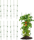4 Pack Tomato Plant Cages, Adjustable Plant Support with Sliding Clips, 35.4 Inch Metal & Plastic Tomato Trellis for Garden Vegetables