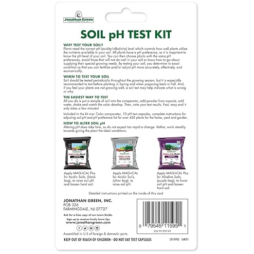 Jonathan Green (11595) Soil pH Test Kit for Lawns - Contains 10 Soil Test Kits