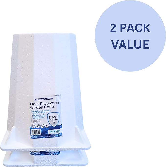 Greenscapes Frost Protection Plant Cone – Reusable Winter Rose Cover, Insulated Shrub Shield, Breathable Cold Weather Plant Protector for Outdoor Gardens, 2 Pack