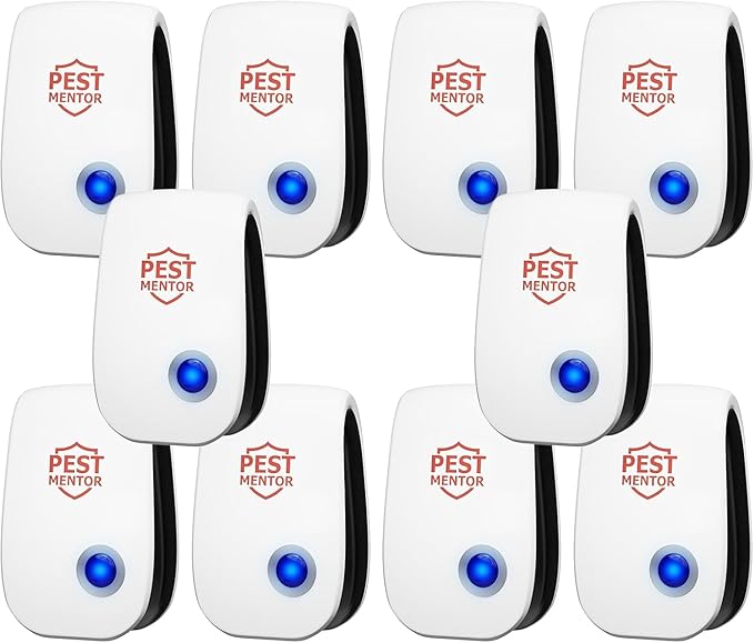 Ultrasonic Pest Repellent 10 Packs,Indoor Pest Control, Electronic Plug in Pest Control for Mosquito, Bugs,Roach, Ant, Rodent, Mouse, Spider Repellent for House, Warehouse