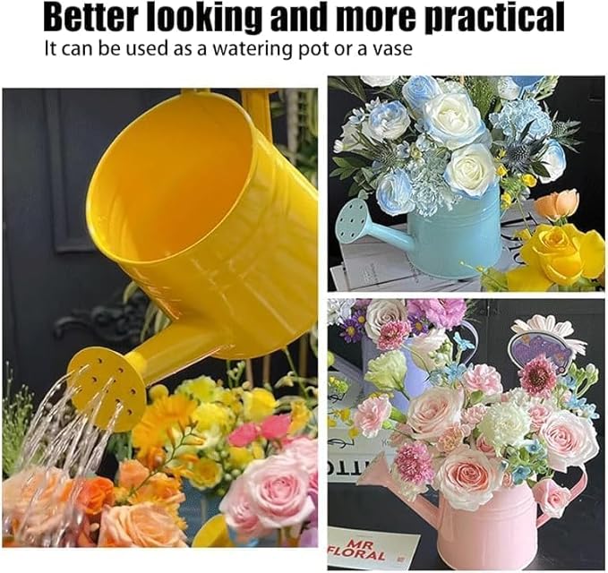 Watering Can, 1L Metal Flower Garden Watering Can, Lightweight Durable Decorative Gardening Tool for Outdoor Indoor Plants Lawn Garden (Blue)