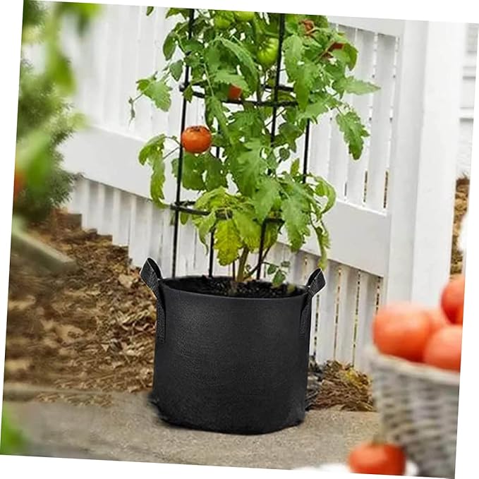 BESPORTBLE 5pcs Non-Woven Planting Bags Breathable Nursery Pouches for Vegetables and Flowers Reusable Garden Grow Bags Excellent Airflow for Balconies and Yards