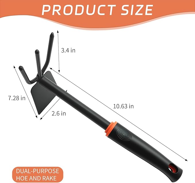 Hand Hoe, Mini Weeder Hoes for Gardening Digging Tool Two Head Hoe Manual Weeders Digging Tools Double Hoe Cultivator for Yard and Garden