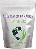 Earthwise Pollinator Paradise Native Wildflower Seed Mix – Bee and Butterfly Friendly, Organic, Season-Long Blooms, Low Maintenance, Drought Tolerant, Pet Safe – Covers Up to 1,200 sq ft, 1/2 lb