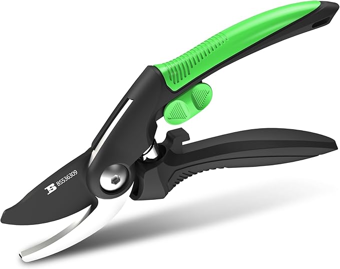 8" Bypass Pruning Shears Gardening Scissors Pruners Tools for Plants with Sharp SK5 Blade，Opening Cuts 3/4" (20mm）