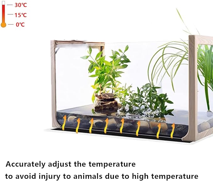 Reptile Heating Mat, 2PCS Reptile Heating Pad with Temperature Adjustment for Reptiles Tortoise Snakes Lizard Gecko Hermit Crab Amphibians - Removable Terrarium Heat Mats(7W, 6x11 inches)