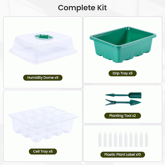 Seed Starting Kit with LED Grow Light, Smart Controller, Full Spectrum Plant Growing System with Timer