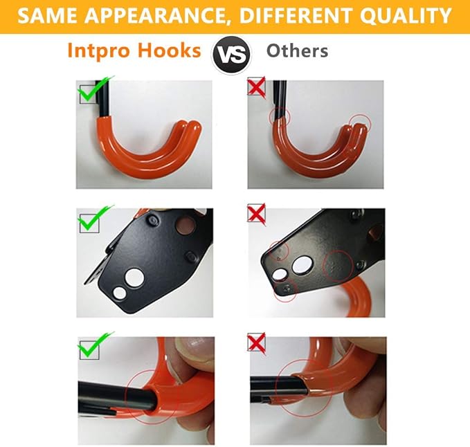 12pack Steel Garage Storage Utility Double Hooks Organizer Heavy Duty Wall Mount Tool Holder for Organizing Power Tools Ladders Bulk Items