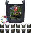 JERIA 12-Pack 20 Gallon Grow Bags, 300G Thickened Nonwoven Garden Pots,Heavy Duty Fabric Pots with Reinforced Handles